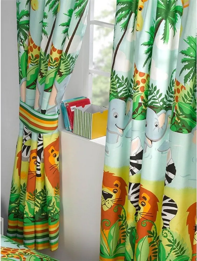 Rideaux chambre enfant Jungle-Tastic AG2683 - Décoration Jungle 2x