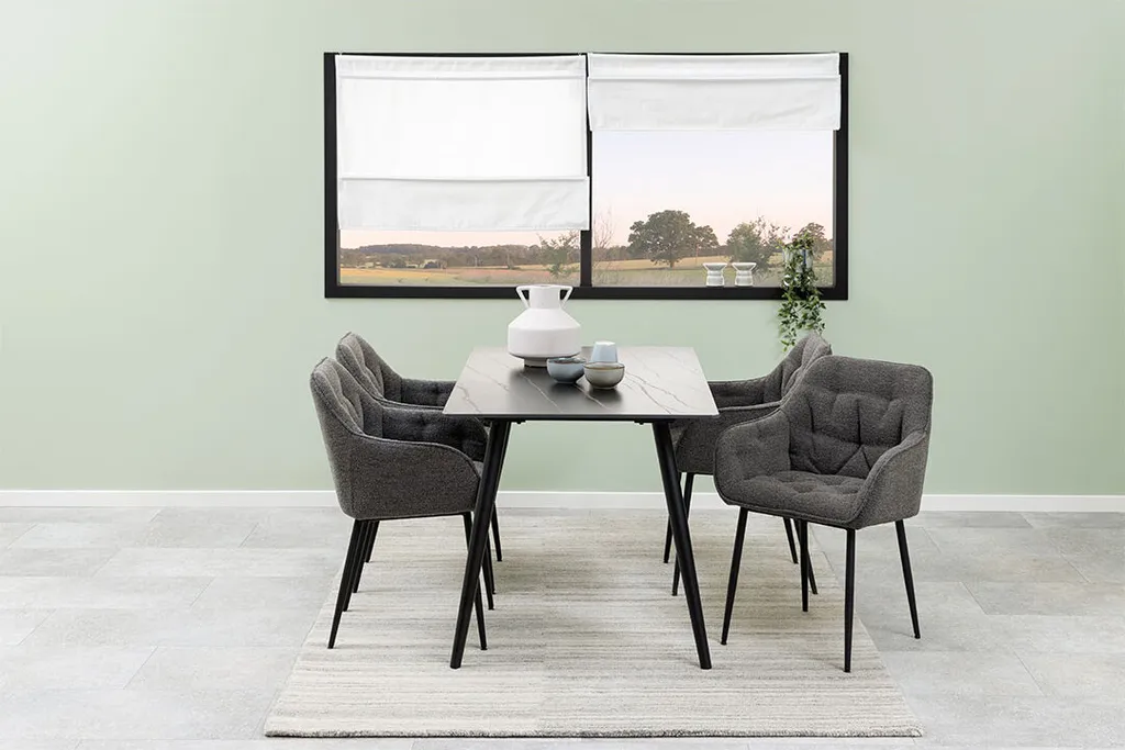 Wicklow Table de salle à manger 80x140cm noire en bois robuste chic - 7