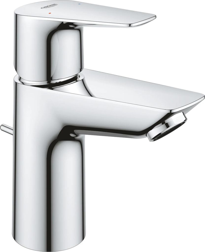 Grohe BauEdge Einhand-Waschtischbatterie, S-Size, Ausladung 95mm, Zugstangen-Ablaufgarnitur, 23328001