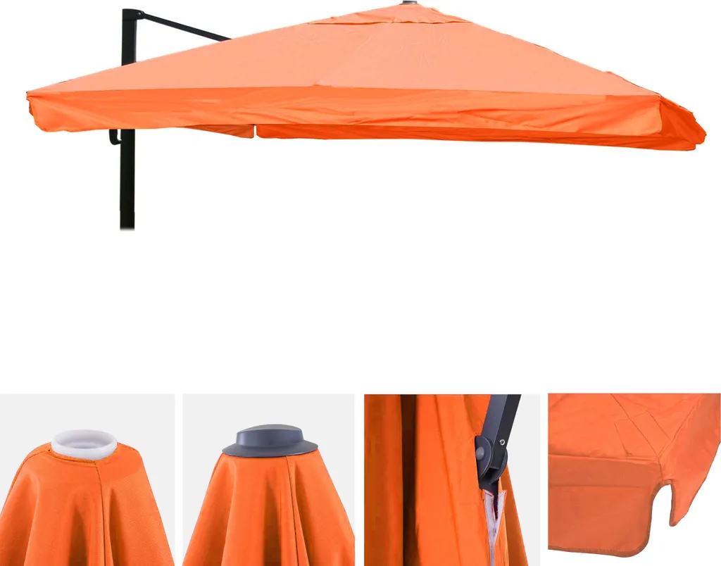 Telo Ricambio Ombrellone HWC-A96 Terracotta | 3x3m Lusso 3kg
