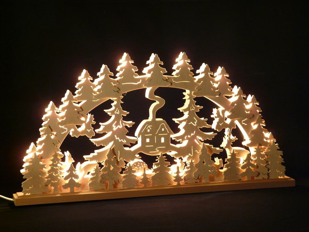 Original Erzgebirgischer Marken Schwibbogen Lichterbogen 70 x 43 cm S70-B_67