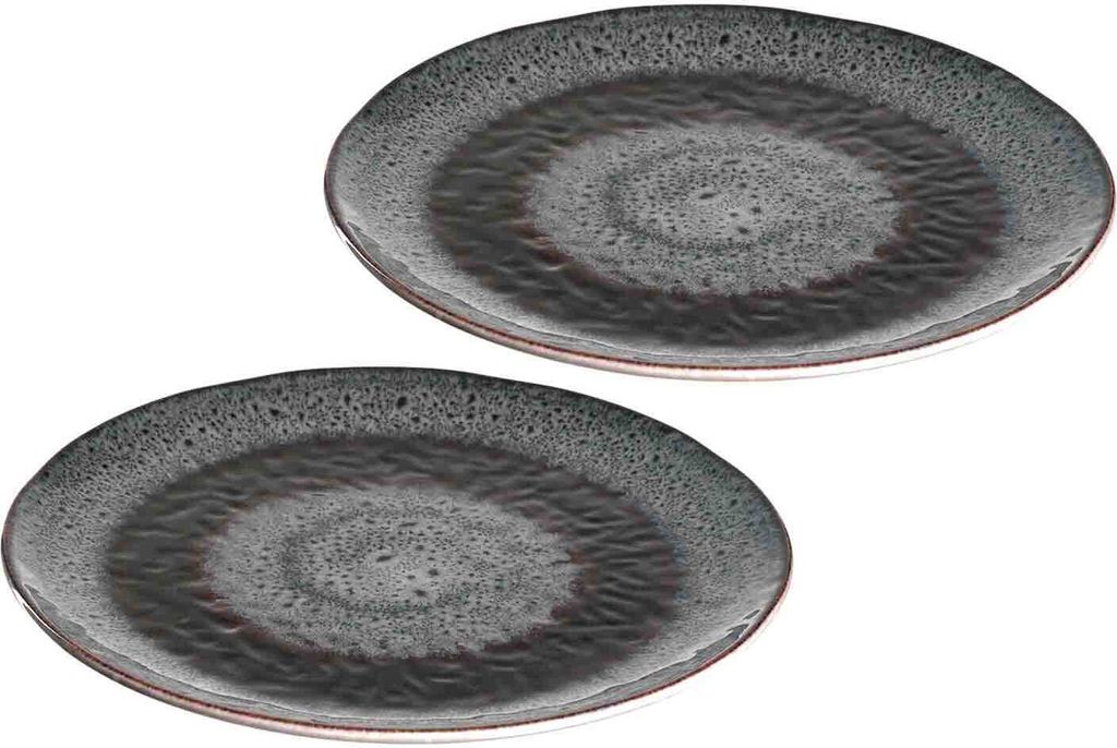 Leonardo MATERA Keramikteller 22,5 cm anthrazit 2er Set
