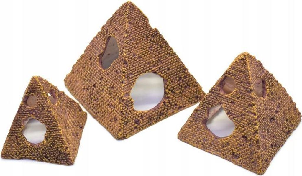 AQUARIUMDEKORATIONEN AQUARIUMDEKORATION PYRAMIDE 3ER SET 8,5-12,5 cm