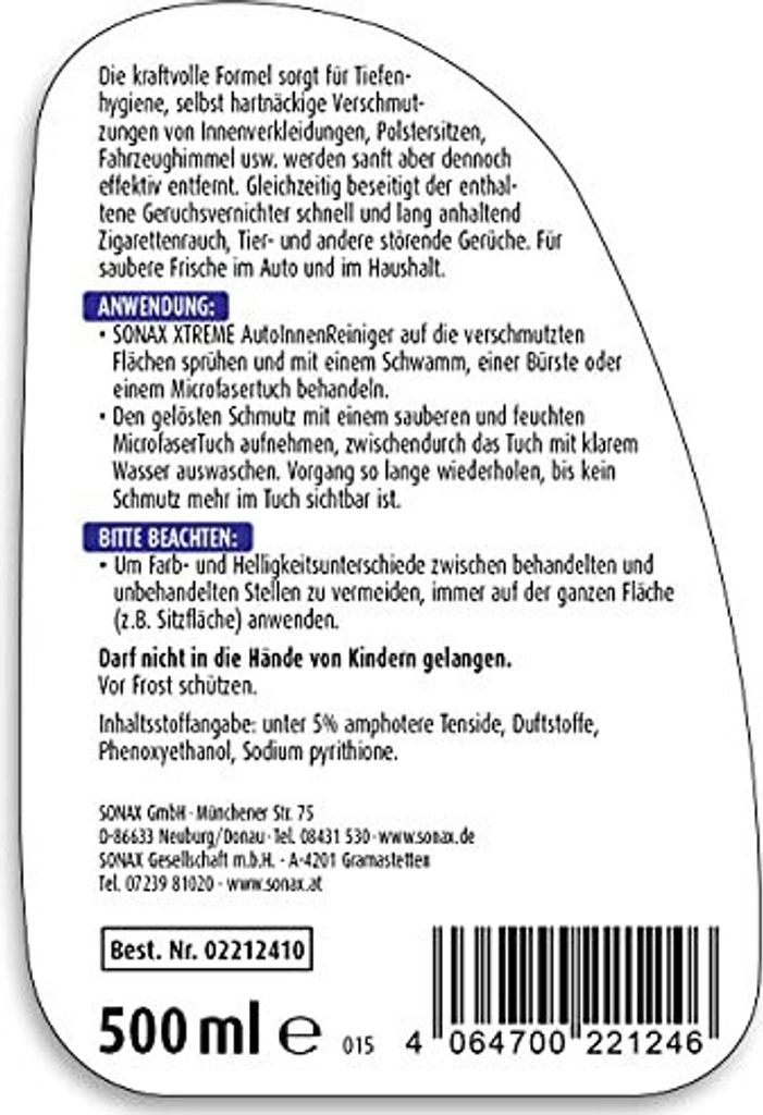 Sonax Xtreme Auto Innenreiniger 500ml Produktbild 4