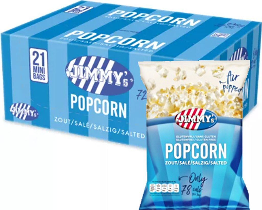 Jimmy's - Soľ do popcornu - 21 mini vrecúšok Obrázok produktu 