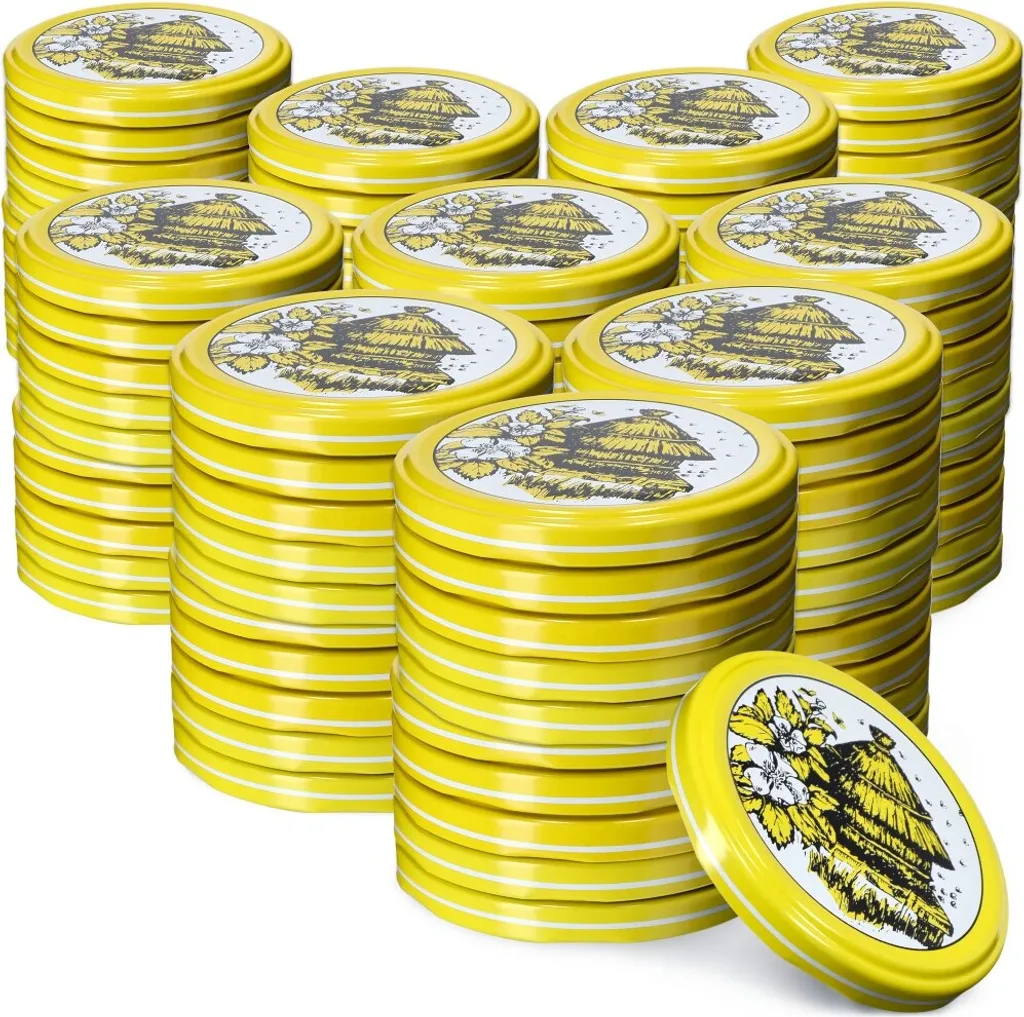 100 Coperchi KADAX Valsta 66mm per Conserve e Miele | Twist-Off Metallo