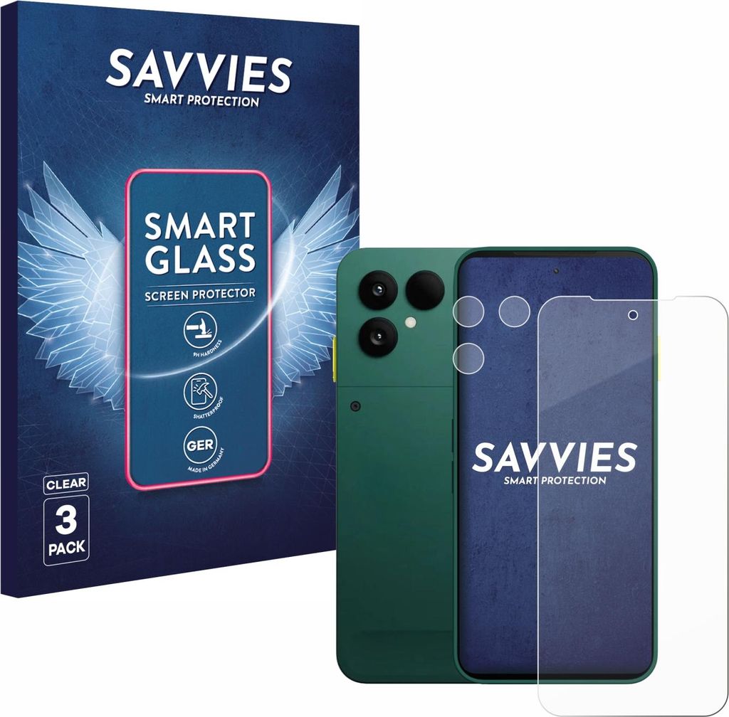 3x Savvies Schutzglas Folie für Fairphone 6 Produktbild 