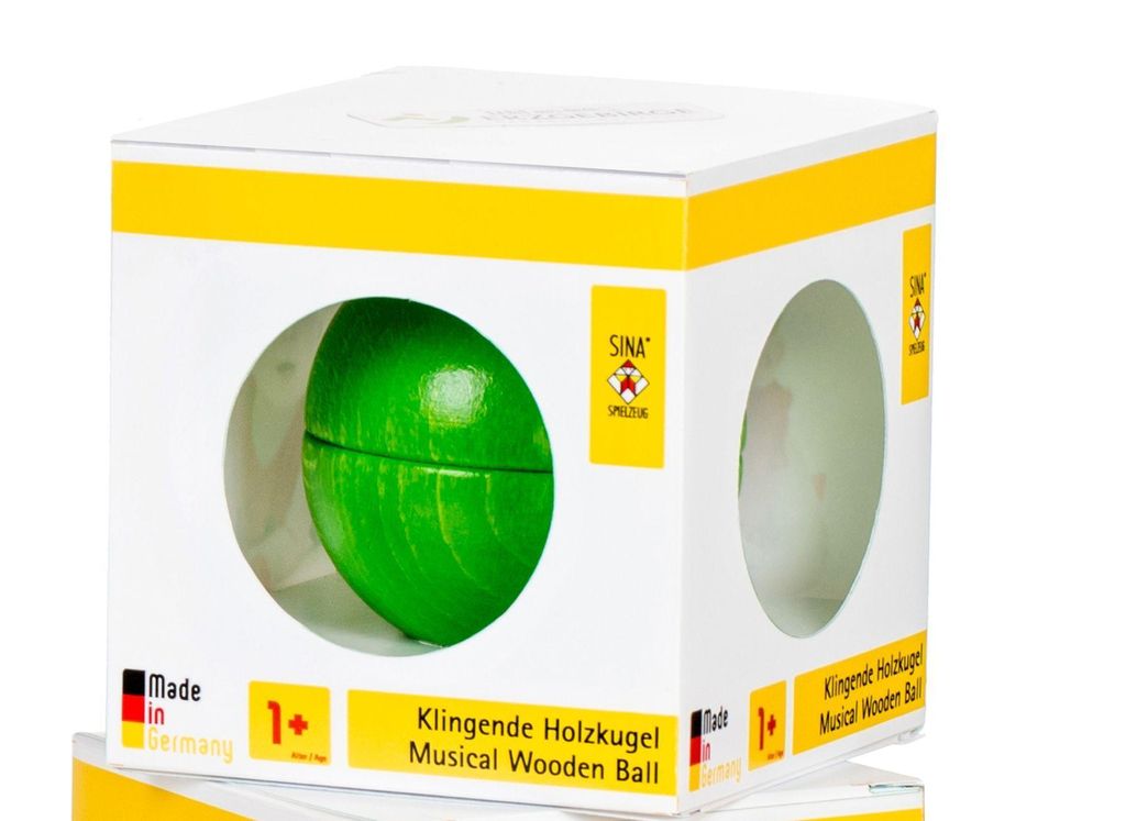 Klangspielzeug Klingende Holzkugel, grün BxHxT 5x5x5cm NEU