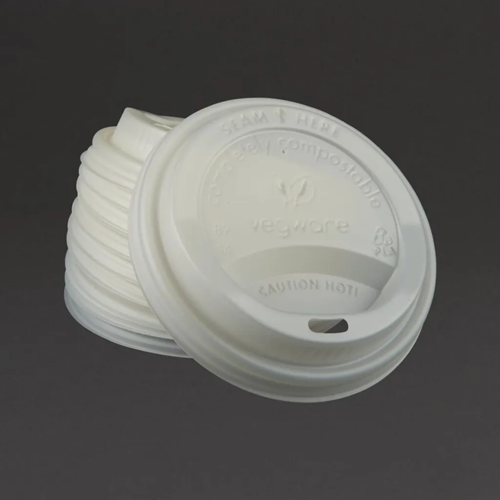 Couvercles Vegware compostables pour gobelets boissons chaudes 34/45,5 cl - 7