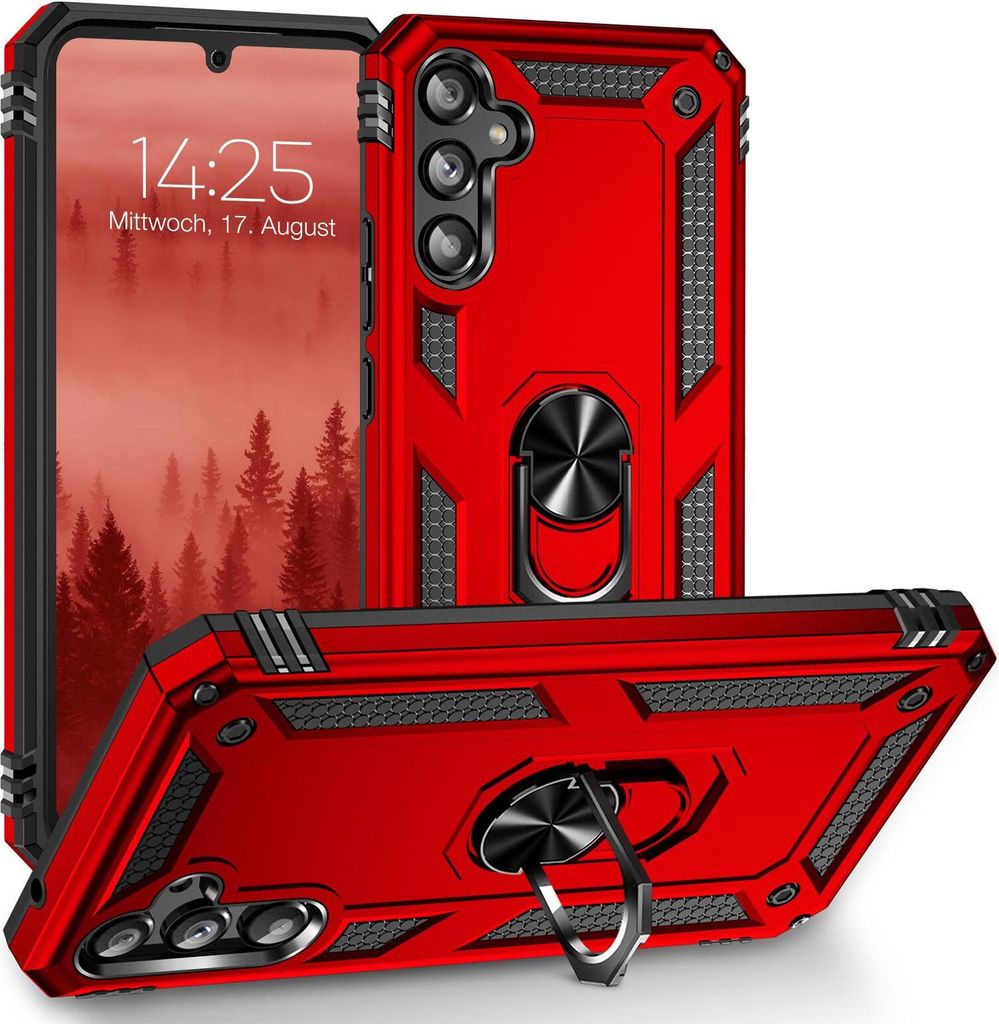 Armor Outdoor Handyhülle für Samsung Galaxy A34 5G Handy Panzer Case Cover Schutzhülle Farbe: Rot