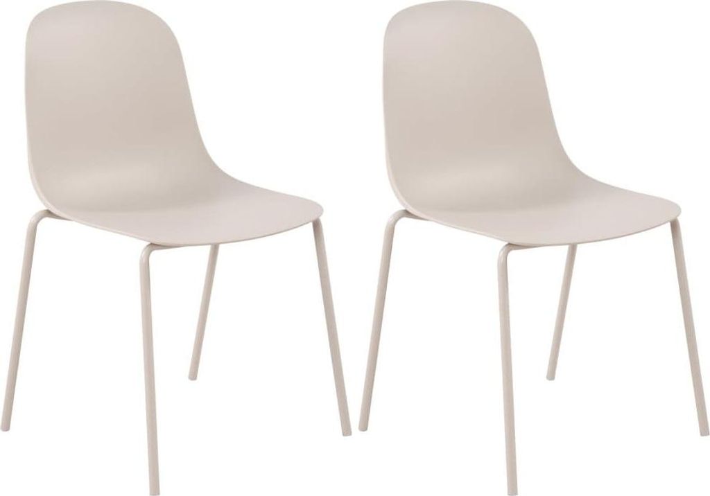 2-teiliges Set Gartenstühle - Witterungsbeständige Bistrostühle, stapelbare Ausführung | Farbe: hellgrau