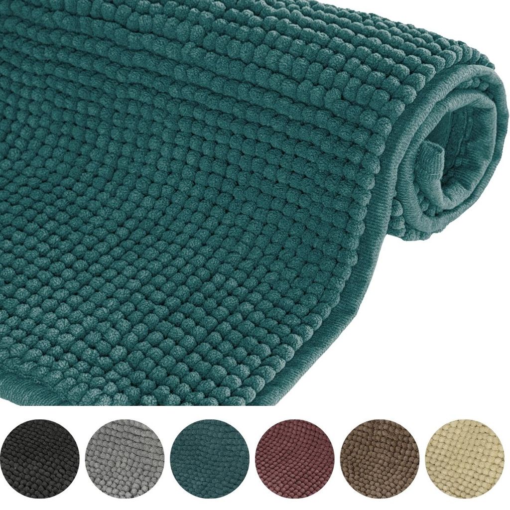 Badematte Badezimmerteppich Chenille Mikrofaser Rutschfest Produktbild 