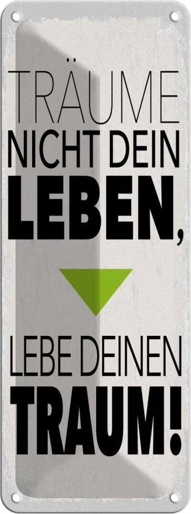 vianmo Blechschild 27x10 cm Leben lebe deinen Traum Spruch Zitat