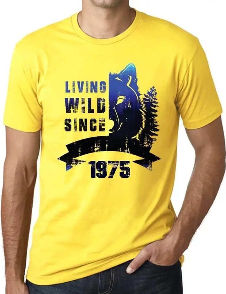 Herren Grafik T-Shirt Wildes Leben seit 1975 – Living Wild Since 1975 – Geschenk 49. Geburtstag Jahrestag 49 Jahre Jubiläum 49 Jährige Mann J...