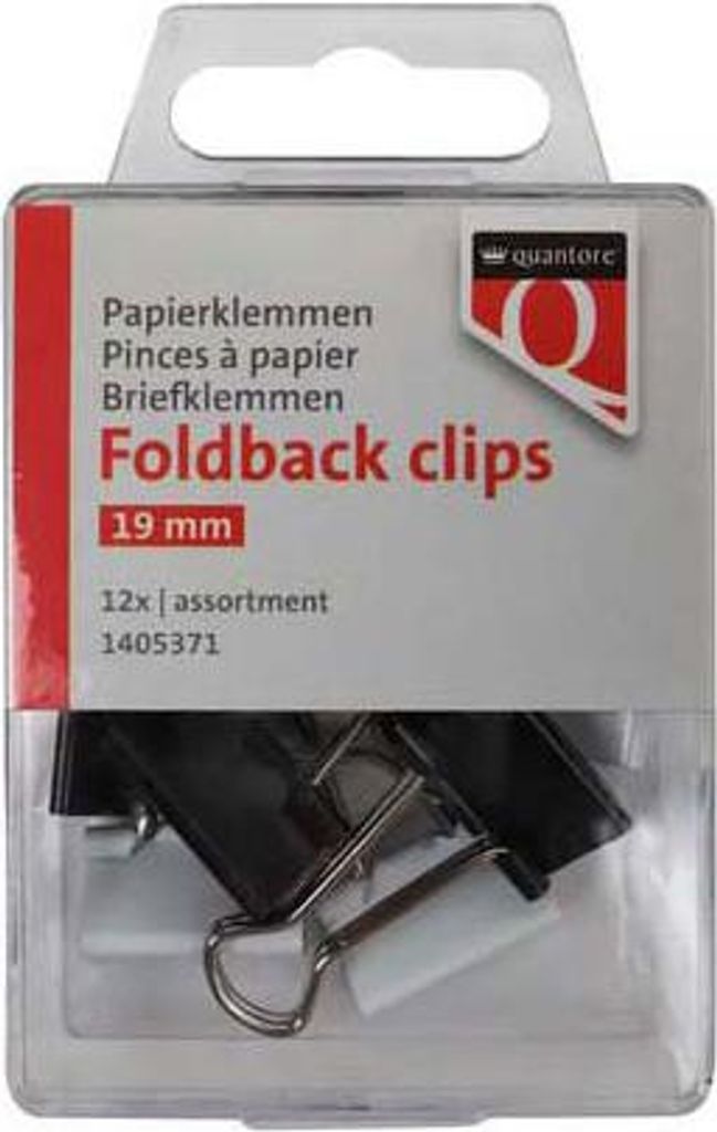 Quantore Foldback-Clips 19 mm, 12 Stk.
