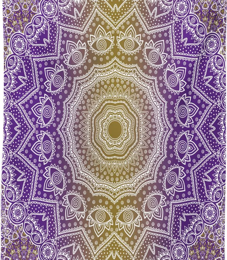 ABAKUHAUS Viola Mandala Tovaglia, Meditazione Boho, Rettangolare per