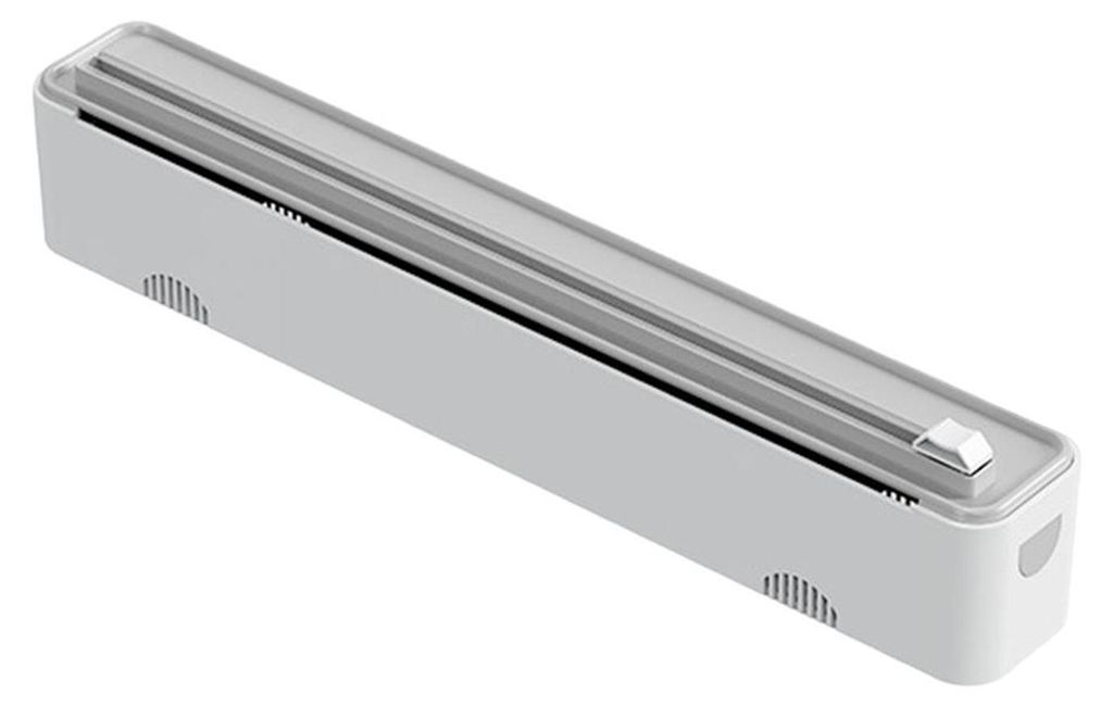 Magnetischer Wandspender mit beidseitig verschiebbarem Schneidemechanismus für Frischhaltefolie, Aluminiumfolie und Stretchfolie in der Küche