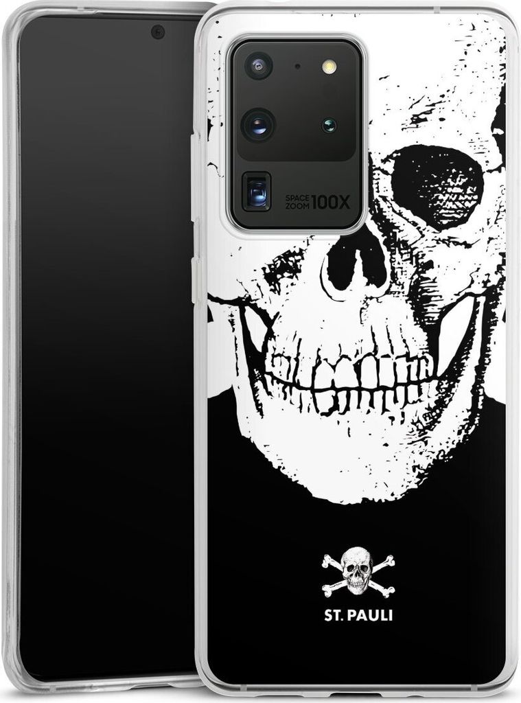 DeinDesign Handyhülle für Samsung Galaxy S20 Ultra 5G Silikon Hülle Case Smartphone Schutzhülle FC St. Pauli Offizielles Lizenzprodukt Totenkopf