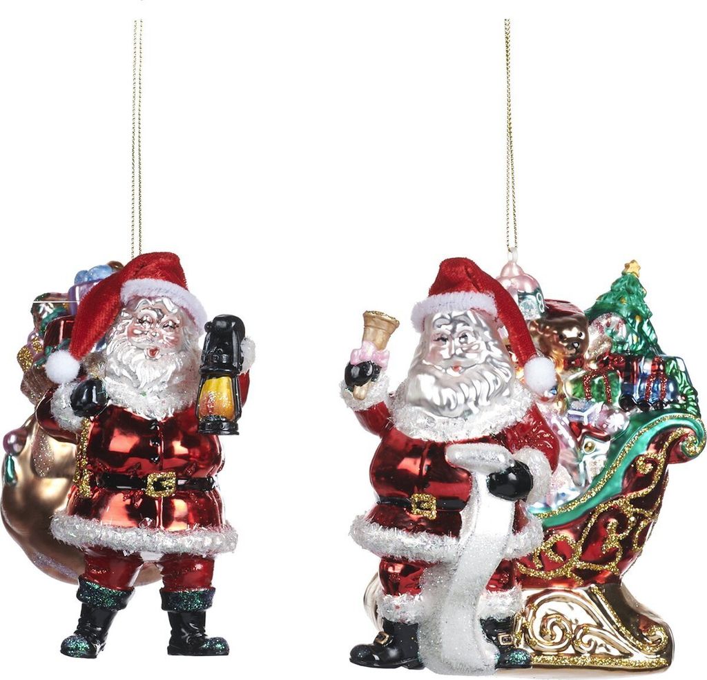 Goodwill Weihnachtskugel-Weihnachtsmann mit Weihnachtsgeschenken Rot H 14 cm BITTE BEACHTEN SIE den Preis pro Stück