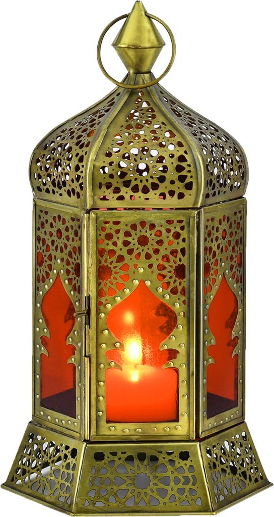 Marrakesch Boho Deko Teelichthalter Windlicht aus Metall & Produktbild 