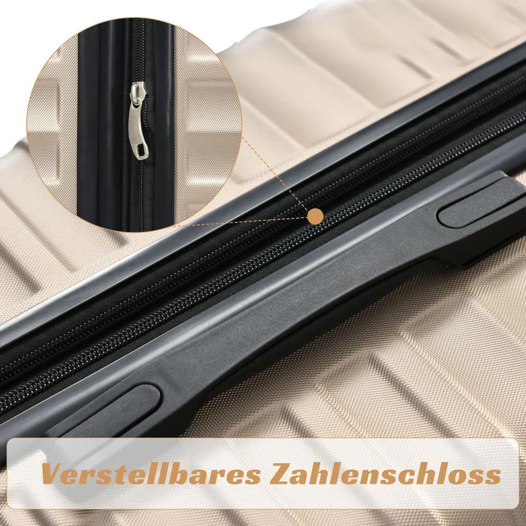 Set 3 Trolley Merax Oro - Valigie Rigide con TSA per Ogni Viaggio - 7
