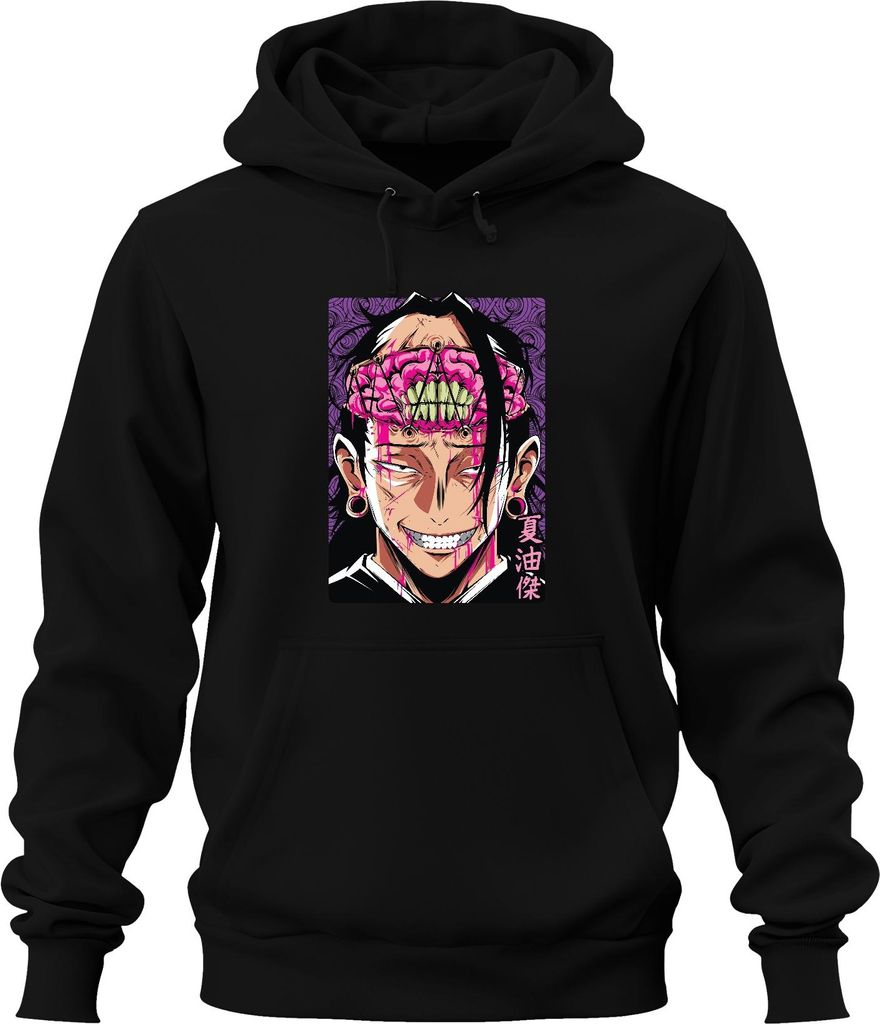Jujutsu Kaisen Geto Suguru Anime blutiges Gehirn düster Fan Uni Hoodie Kapuzenpullover, Schwarz, L