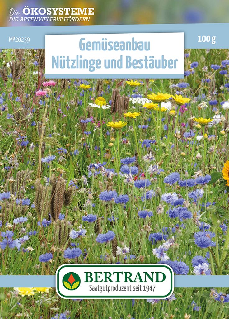 Blumenwiese Gemüseanbau Nützlinge und Bestäuber (mehrjährig) (100 g) | Blumensamen von Bertrand