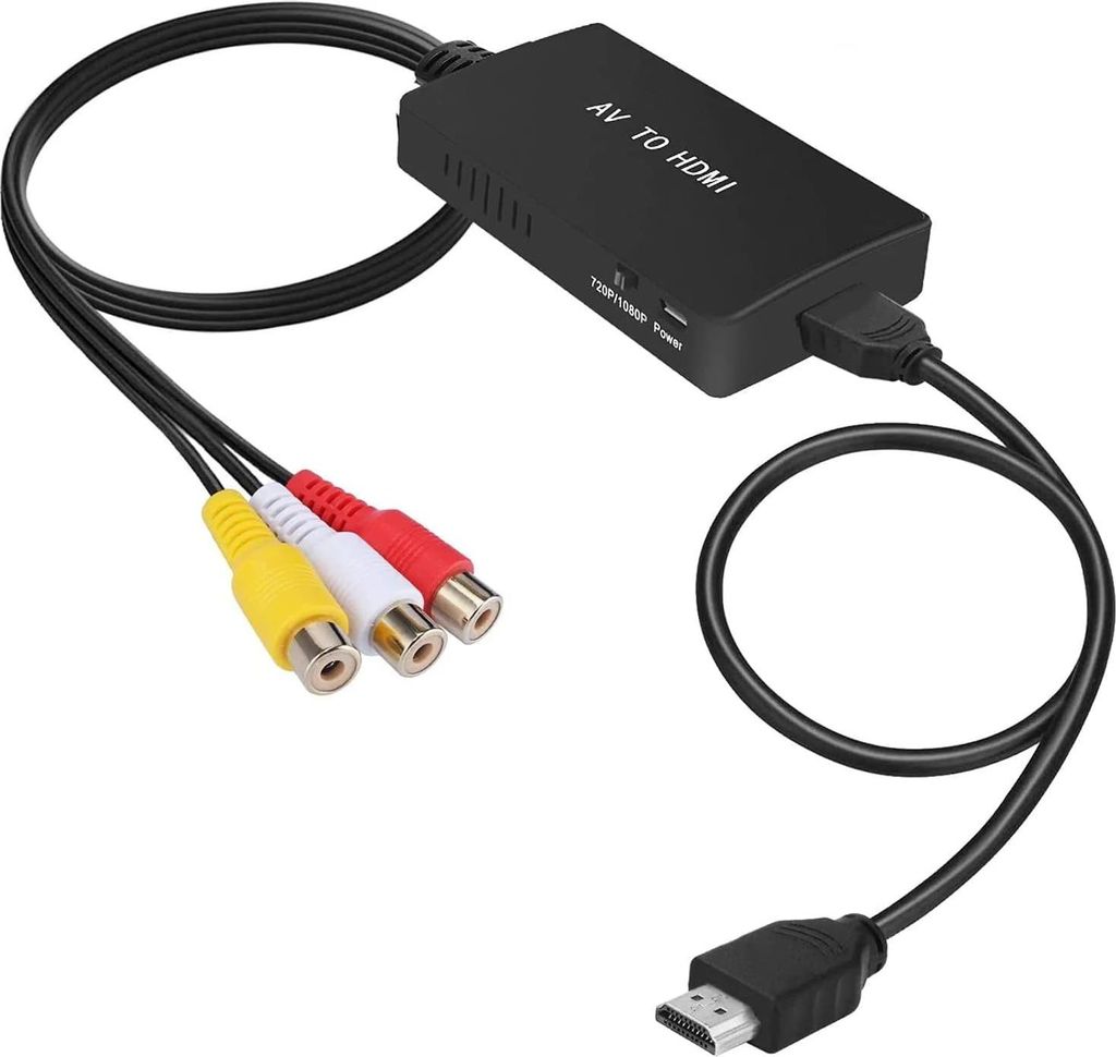AV-zu-HDMI-Adapter 1080P, für PS2/PS3/Xbox/VHS/DVD-Player, Composite-CVBS-Video-Audio-Konverter