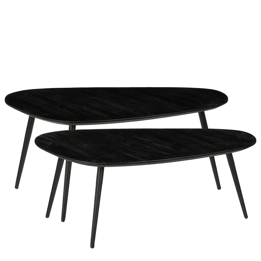 Meuble d'appoint gain de place Jailey bois noir pour petits espaces - Set 2