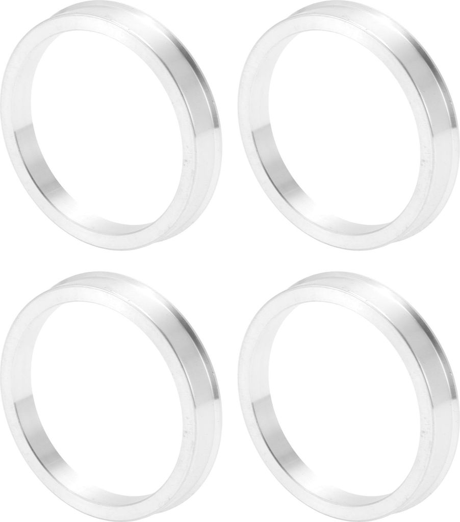 Radnaben-Zentrierringe OD 63,4 mm auf ID 54,1 mm Räderzentrumswelle Stoßdämpfende Nabenringe aus Aluminiumlegierung Silberton Langlebig