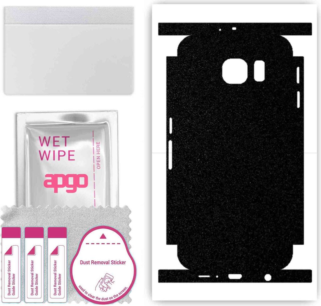 apgo Rückseite + Seiten Schutzfolie, Skin, kompatibel mit Samsung Galaxy S6 G920, Hinten Displayschutzfolie aus Vinylfolie, kratzfest, einfache Mo...