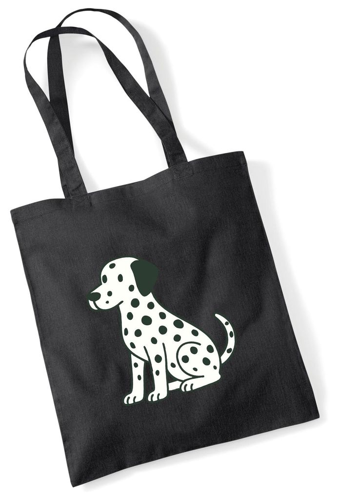 Huuraa Jutebeutel Dalmatiner Comic Dotti 10 Liter Black Baumwolle Tasche Geschenkidee