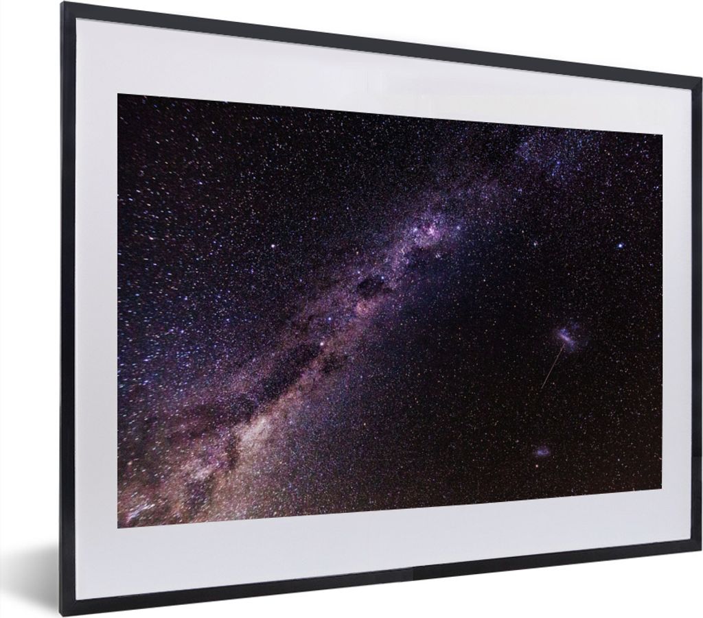 MuchoWow MuchoWow Gerahmtes Poster Galaxie in der Nacht 40x30 cm - Poster mit zchwarzem Bilderrahmen - Bilderrahmen - Poster im Rahmen