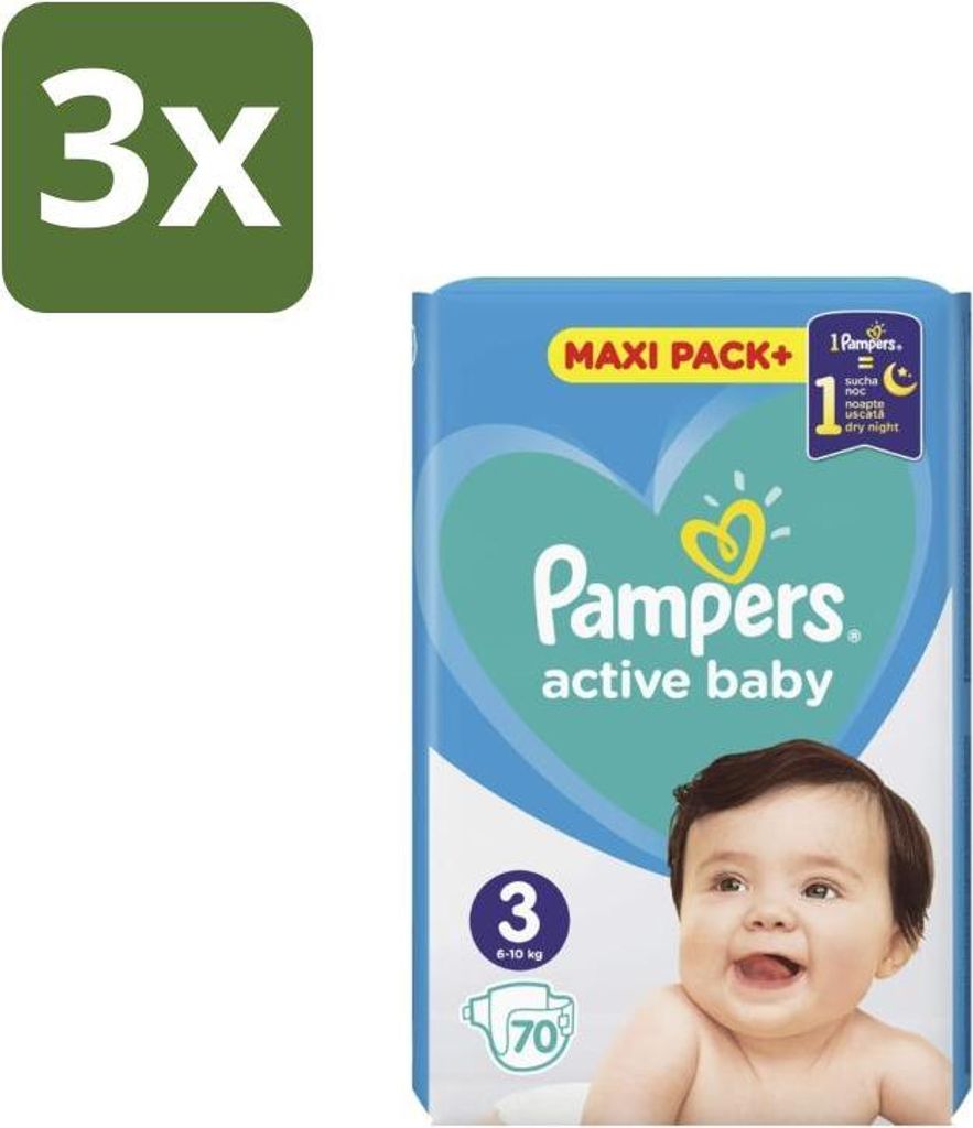Pampers – Windeln – Active Baby Größe 3 – 70 Windeln - Vorteilspack - 3 Stücke