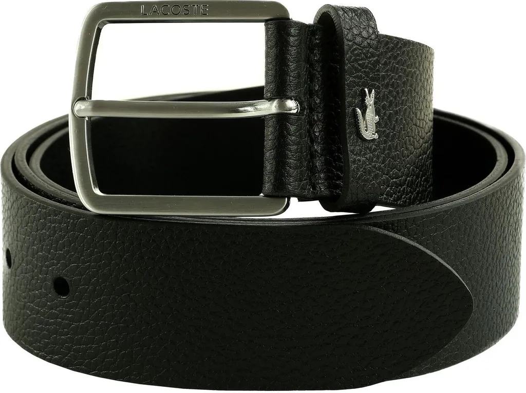 Cintura Uomo Lacoste in Pelle Martellata 40mm Noir - Lusso Quotidiano