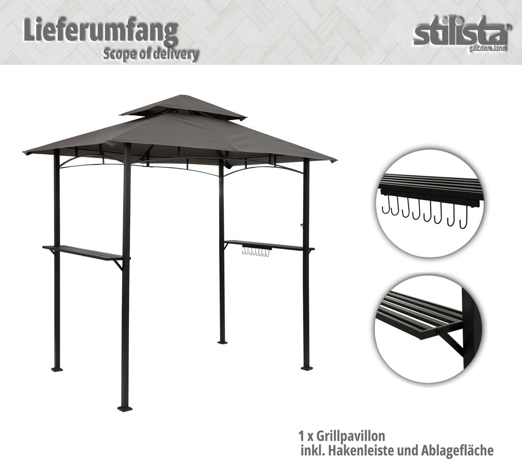 Grillpavillon BBQ Pavillon Grillzelt Grillüberdachung Produktbild 3