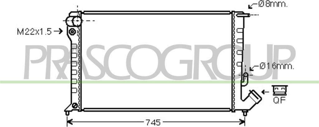 PRASCO CI420R014 Kühler Wasserkühler Motorkühler passend für PEUGEOT 306 Schrägheck (7A, 7C, N3, N5) PARTNER Combispace (5F) PARTNER Kasten (5)