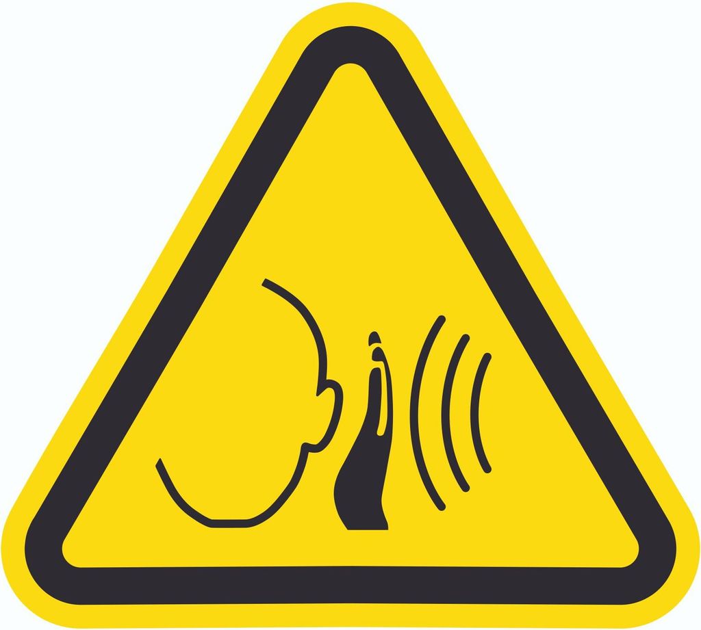 Achtung Unvermittelt laute Geräusche Symbol Aufkleber Dreieck D200mm