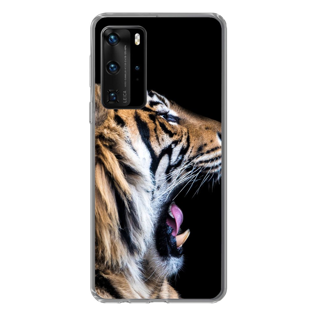 MuchoWow Handyhülle Schutzhülle Hülle für Huawei P40 Pro Tiger - Tiere - Porträt Silikon Softcase Handy Hülle - Schutz