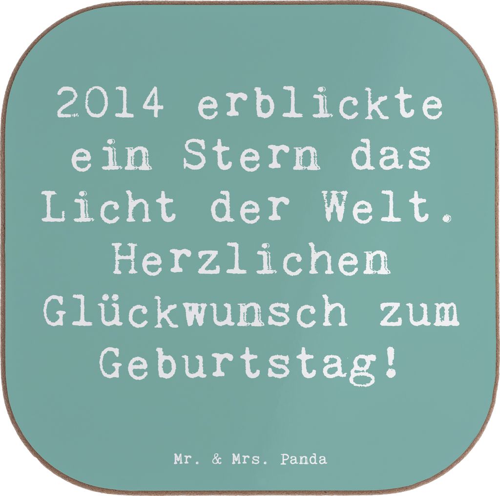Mr. & Mrs. Panda Tischuntersetzer Spruch 2014 Geburtstag Stern - Meeresbrise - Geschenk, Happy Birthday, herzliche Geburtstagswünsche, Untersetzer...