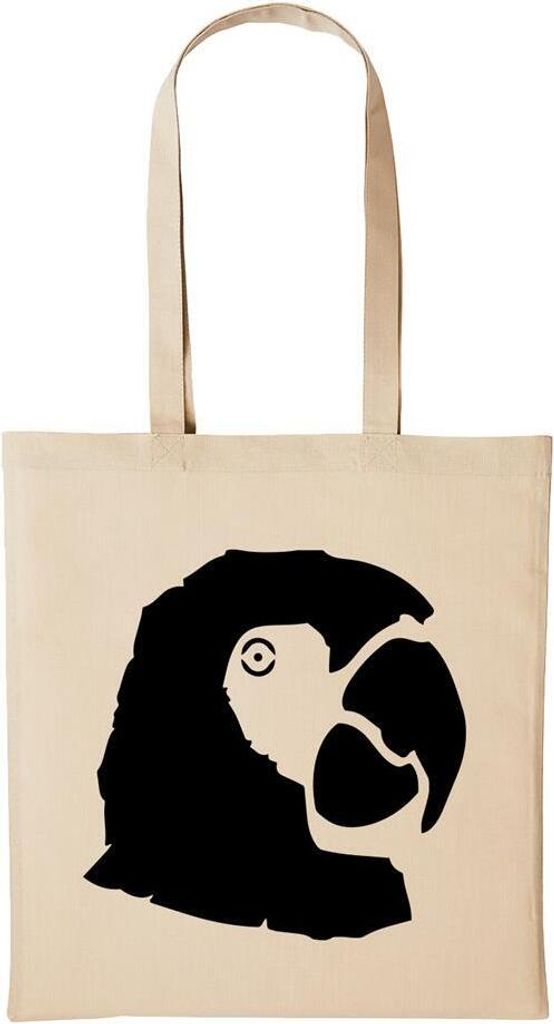 Huuraa Baumwollbeutel PAPAGEI Geschenk Einkaufstasche Natural 10 Liter Baumwolle PAPAGEI Accessoire