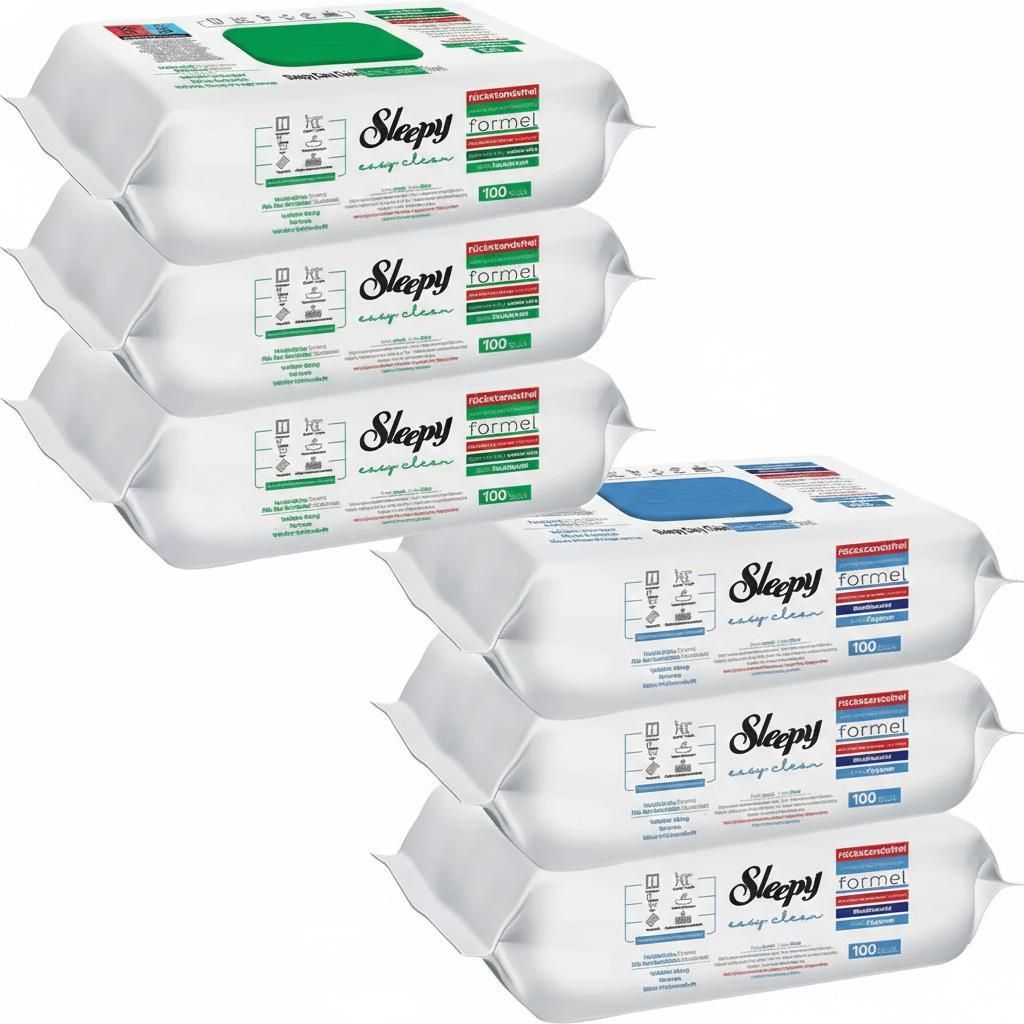 Sleepy Easy Clean Feuchttücher 3x Grün + 3x Blau
