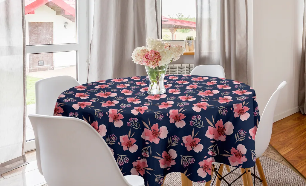 ABAKUHAUS Tovaglia Loto Floreale Rosa Corallo – 140x200 Cm, Rettangolare, Pregiata Per Sala Da Pranzo E Cucina