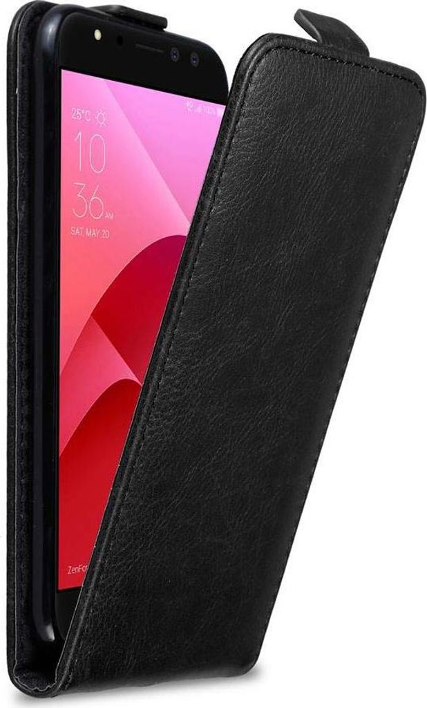 Cadorabo Hülle für Asus ZenFone 4 Selfie PRO Schutz Hülle in Schwarz Flip Etui Handyhülle Case Cover