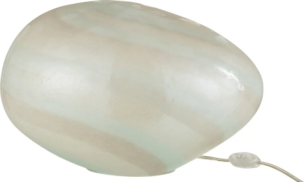 Lampe à poser ovale en verre opale blanc J-Line pour salon moderne