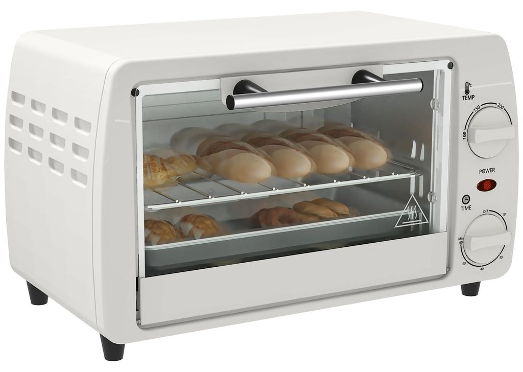 HOMCOM Mini Backofen 10 Liter 750W Kleiner Elektrobackofen, Produktbild 