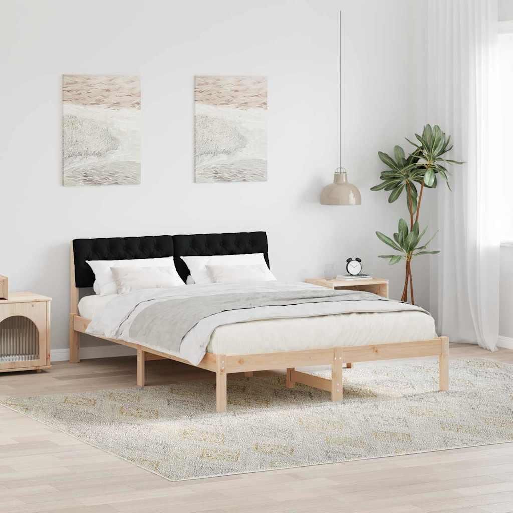 Maison Exclusive - Bettgestell Braun und Schwarz 140 x 190 cm Massivholz Kiefer