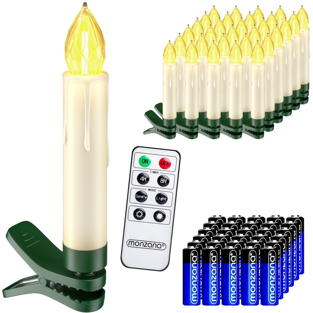 DEUBA Bougie sapin LED de Noel 30x blanc chaud Image du produit 
