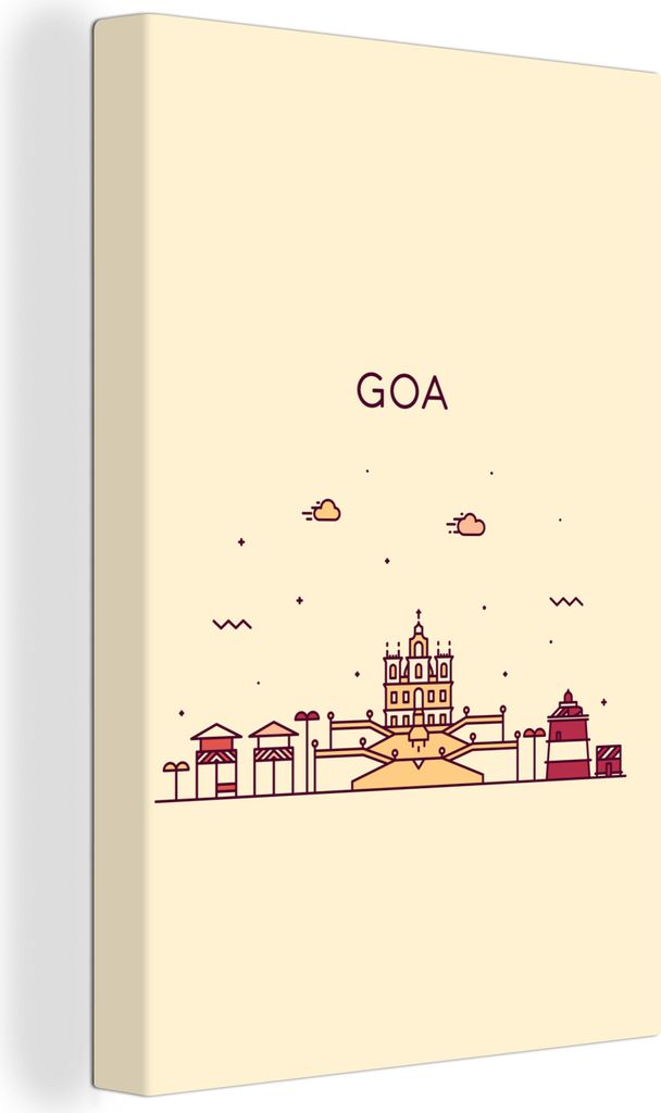 OneMillionCanvasses - Leinwandbilder - 90x140 cm, Indien - Goa - Skyline, Wandbilder Kunstdruck Wanddekoration - Foto auf Leinwand - Gemälde auf...