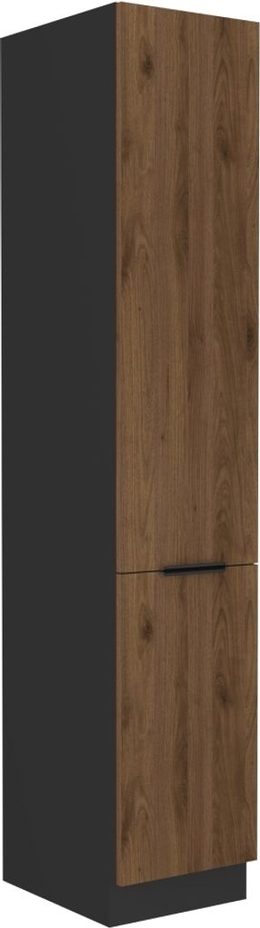 Kondela Lebensmittelschrank Menzo 40 DK-210 2F - Schwarz / Walnuss